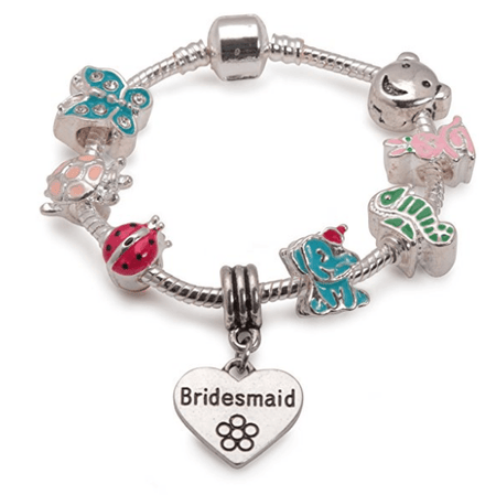 Children's Bridesmaid 'Tutti Frutti' Silver Plated Charm Bead Bracelet