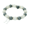 Designer Inspired 'Chelsea Starlet' White Czech Crystal and Haematite Stretch Bracelet