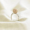 Celebrity 'Chicago Rocks' Sterling Silver Plated Champagne/Peach 12mm Czech Crystal Disco Ball Ring