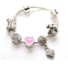 Children's 'Love My Dog' Silver Plated Charm Bead Bracelet