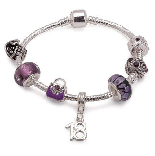 purple bracelet, 18th birthday gifts girl and charm bracelet gifts for 18 year old girl