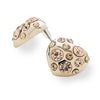 Designer Style Gold and Crystal Diamante 'Shimmer Heart' Stud Earrings