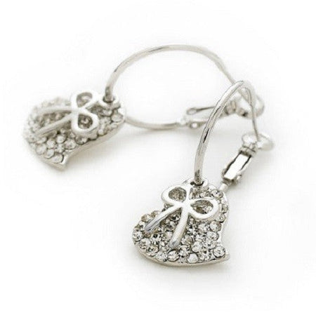 Children's Sterling Silver 'April Birthstone' Bow Stud Earrings