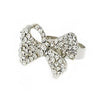 Designer Celebrity Silver and Crystal Diamante 'Heavenly Bow' Adjustable Cocktail Ring