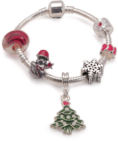 Children's Niece 'Christmas Wishes' Silver Plated Charm Bracelet