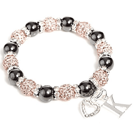 Designer Inspired 'Pink Pearl Glitter' Czech Crystal and Freshwater Pearl Stretch Bracelet