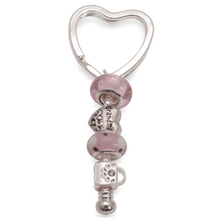 Teacher 'Pink Lady' Silver Plated Key ring/Handbag Charm