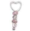 Mummy 'Pink Lady' Silver Plated Keyring/Handbag Charm