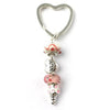 Mum 'Pink Glamour' Silver Plated Keyring/Handbag Charm