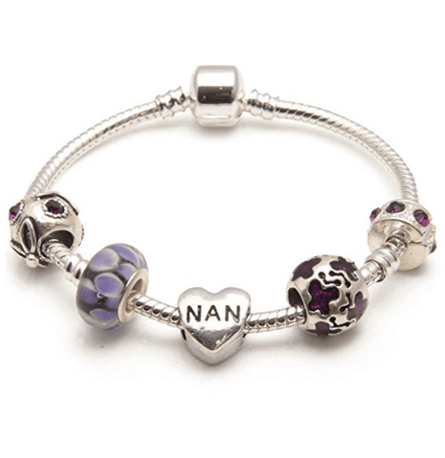 silver purple nan bracelet and nan jewellery