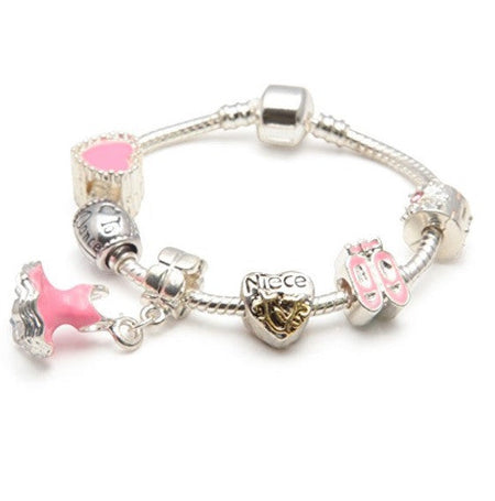 Children's Red and Yellow 'Fairytale Princess' Silver Plated Charm Bead Bracelet