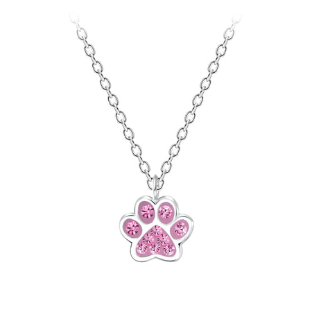 Children's Sterling Silver 'Black Paw' Pendant Necklace