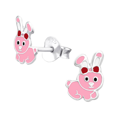 Children's Sterling Silver 'Easter Bunny in Easter Egg' Stud Earrings