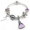 Children's 'Purple Princess 7th Birthday' Silver Plated Charm Bead Bracelet