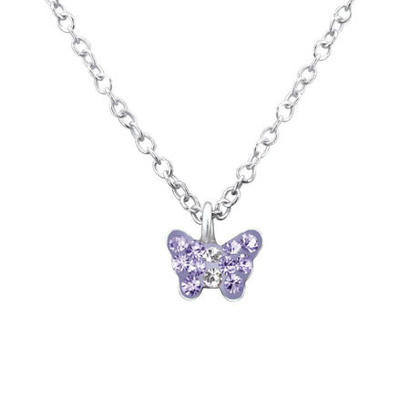 Children's Sterling Silver Multi-Coloured Crystal Cross Necklace