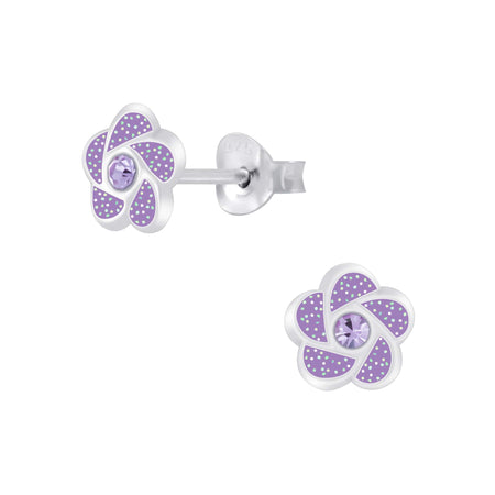 Children's Sterling Silver Set of 3 Pairs of Summer Garden Themed Stud Earrings