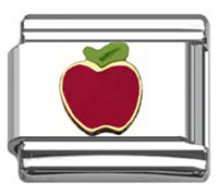 Apfel für die Lehrerin" Versilberter Schlüsselanhänger/Handtaschenanhänger