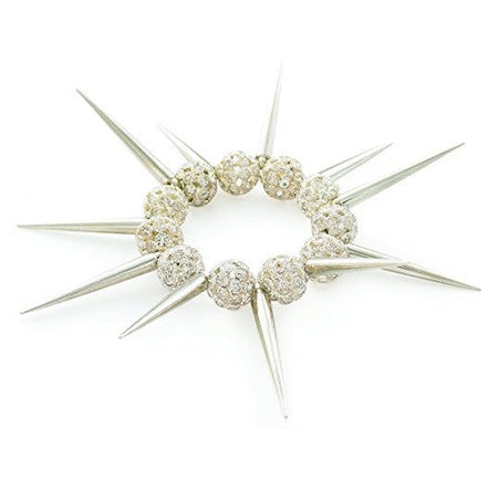 Adult's 'January Birthstone' Garnet Coloured Crystal Silver Plated Charm Bead Bracelet