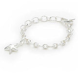 925 Sterling Silver Plated 'Starfish' T-Bar Quality Charm Bracelet