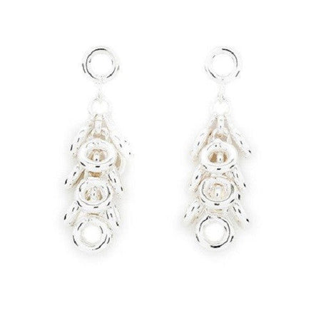 Designer Style Silver Tone and Crystal Diamante 'Love Me Do' Drop Earrings