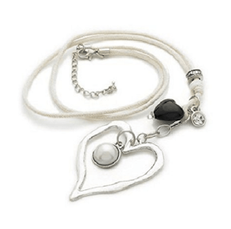 Diamante 'Inca' Square Pendant and Ribbon Chain Boho Necklace