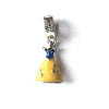 Silver Plated Yellow and Blue Enamel Fairytale Princess Dress Drop Charm